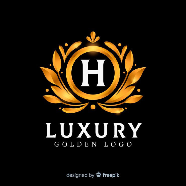 Vector Gratis logo elegan emas gaya datar