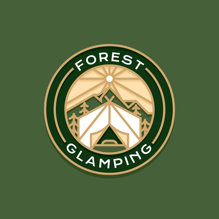 Vector Gratis logo glamping desain datar