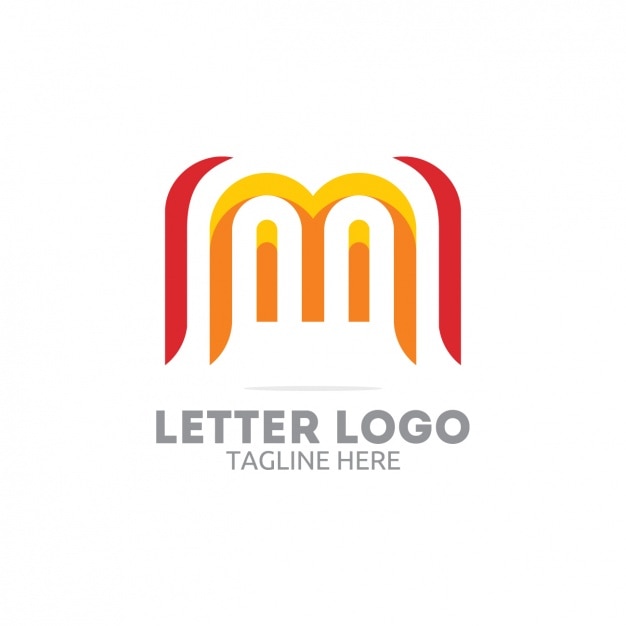 Vector Gratis logo huruf merah dan kuning