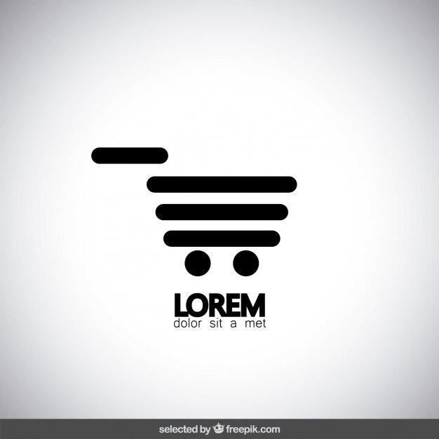 Vector Gratis logo kereta belanja hitam
