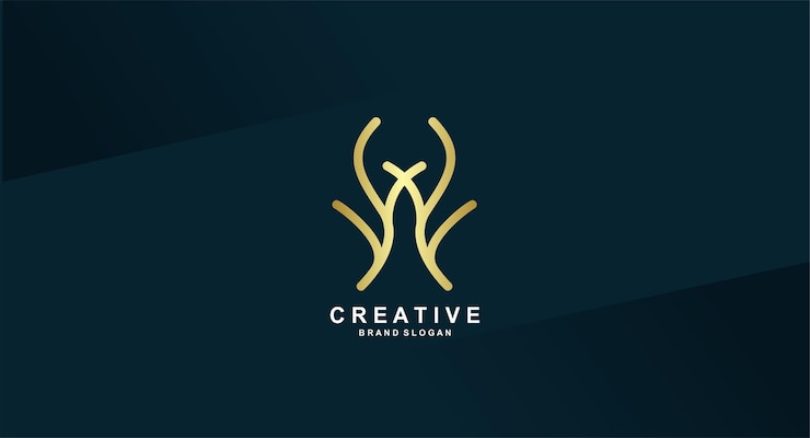 Vector Gratis logo kreatif dengan latar belakang biru