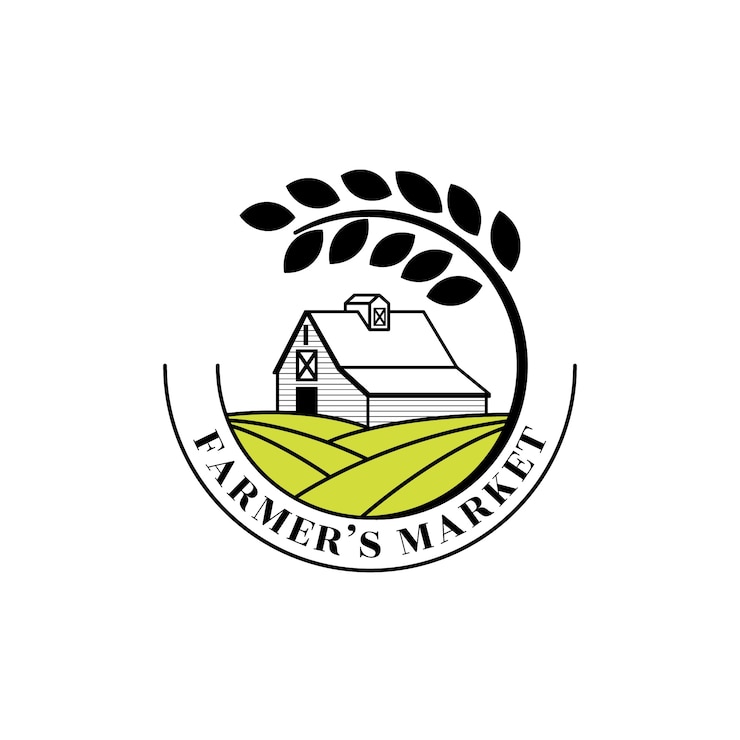 Vector Gratis logo pasar petani desain datar
