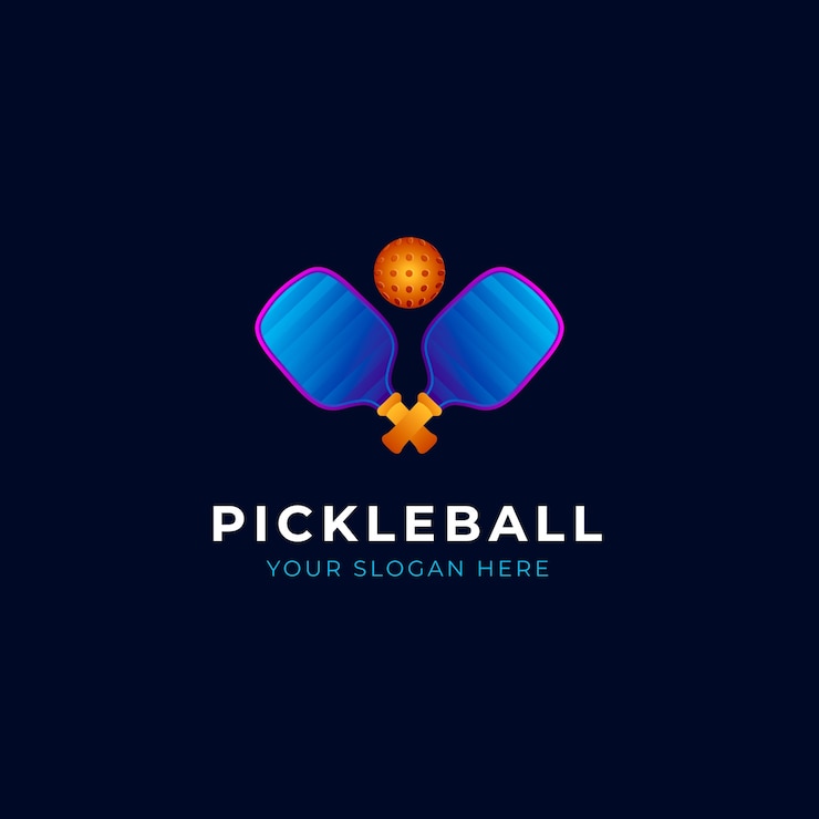 Vector Gratis logo pickleball gradien