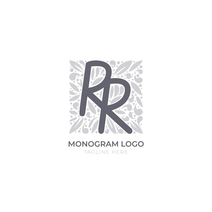 Vector Gratis logo rr desain datar digambar tangan