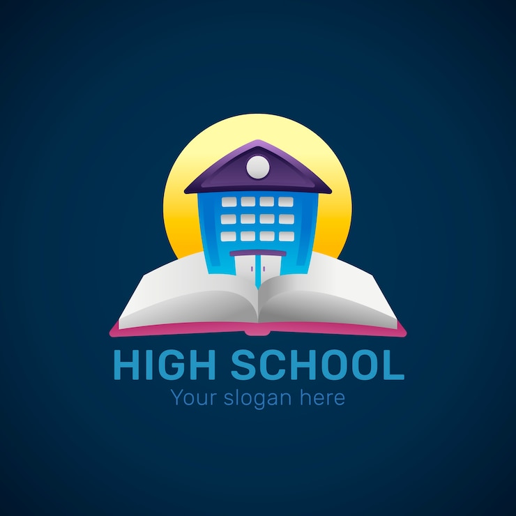 Vector Gratis logo sekolah menengah atas gradien