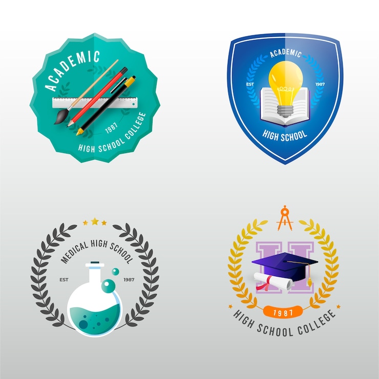 Vector Gratis logo sekolah menengah atas gradien