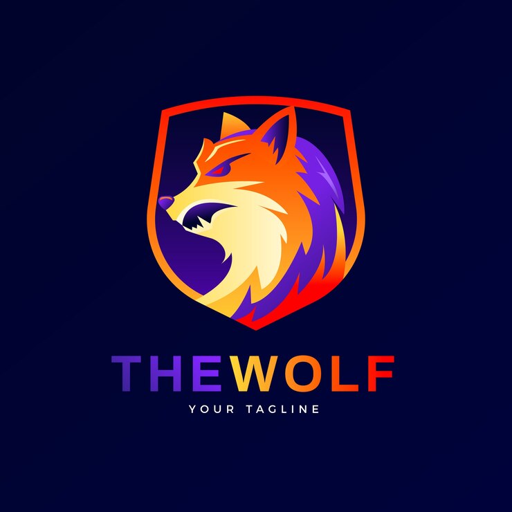 Vector Gratis logo serigala gradien
