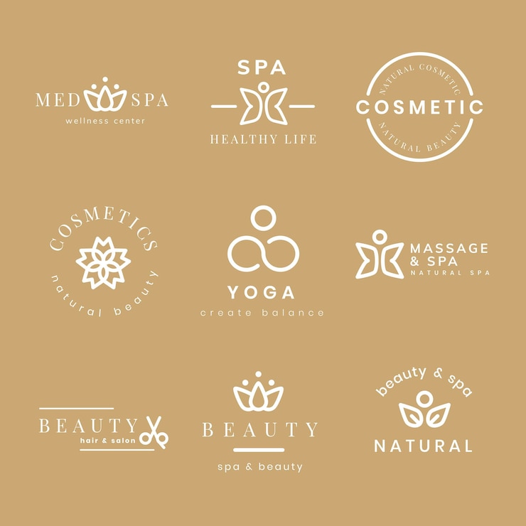 Vector Gratis logo spa kecantikan, set vektor desain modern kreatif