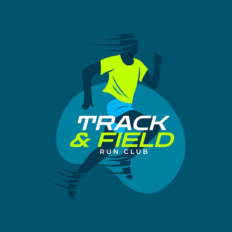 Vector Gratis logo trek dan lapangan yang digambar tangan