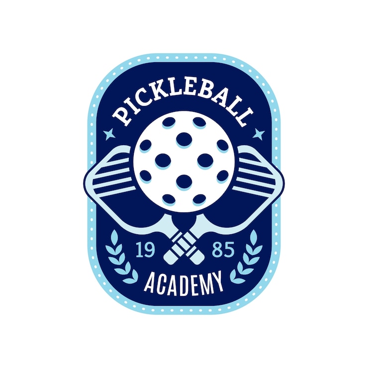 Vector Gratis logo vintage pickleball desain datar