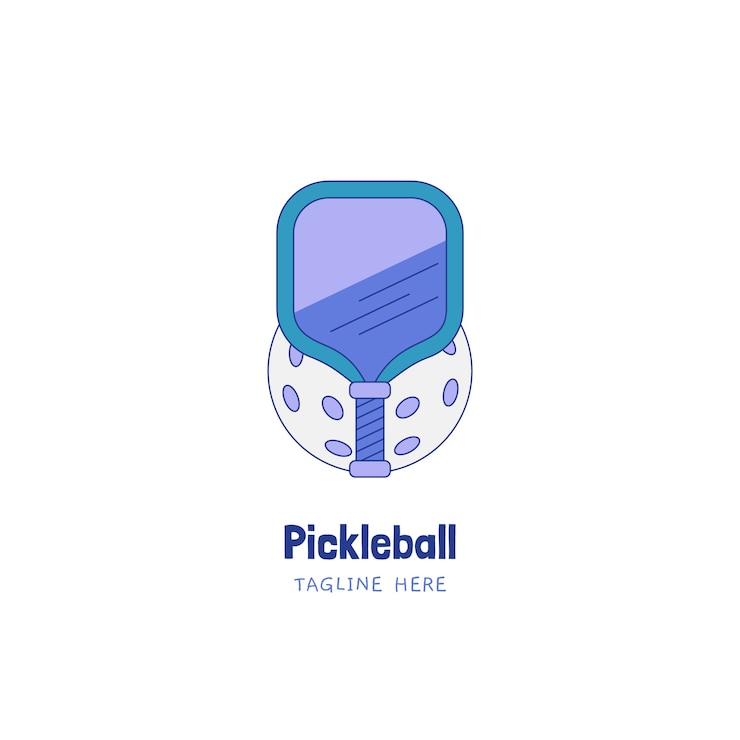 Vector Gratis logo vintage pickleball desain datar