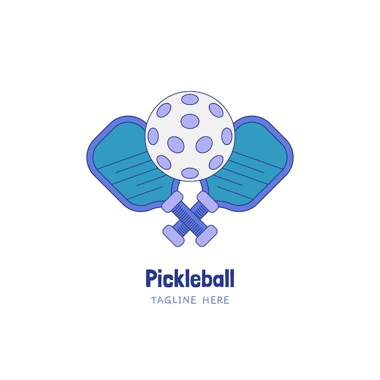 Vector Gratis logo vintage pickleball desain datar