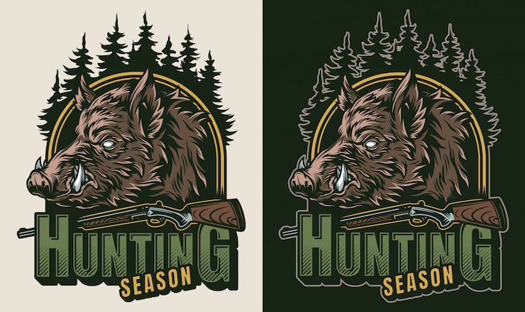 Vector Gratis logo warna-warni vintage berburu