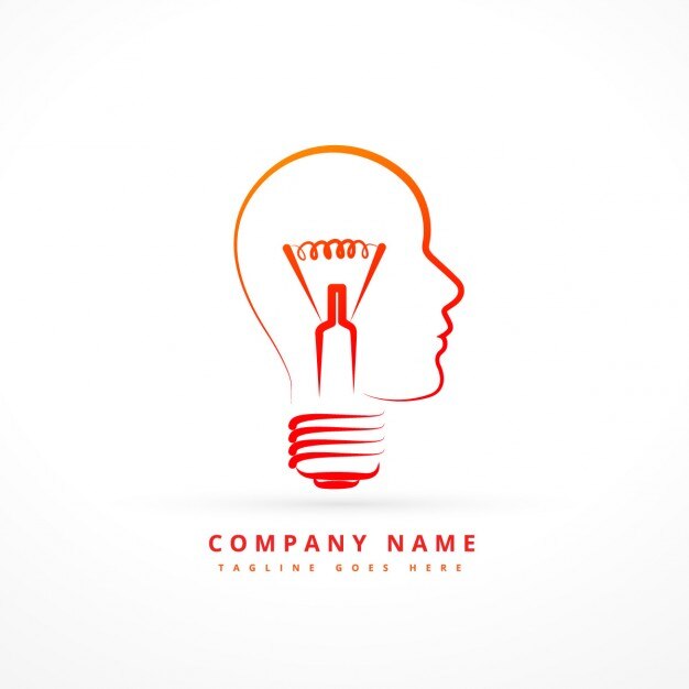 Vector Gratis logo with abstract bulb with face form