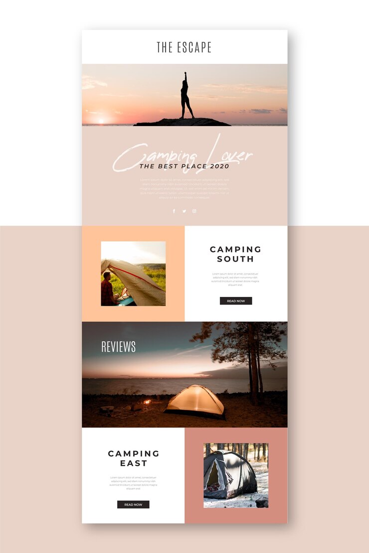 Vector Gratis long blogger email template
