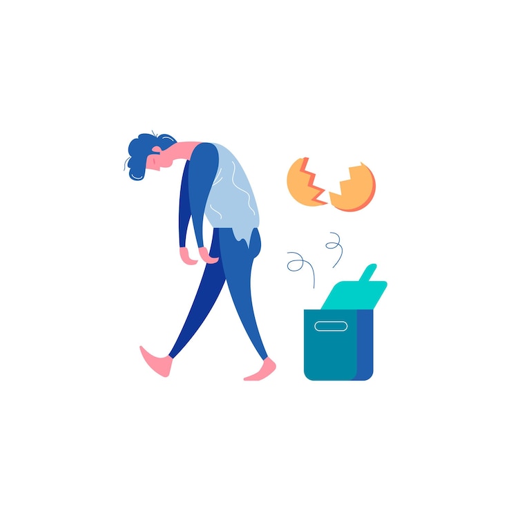 Vector Gratis loser failure success winning businessmen composition with discouraged man and broken egg shellvector illustration