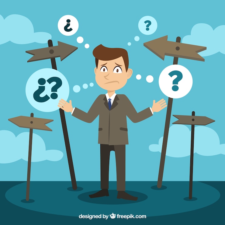 Vector Gratis lost businessman with signs