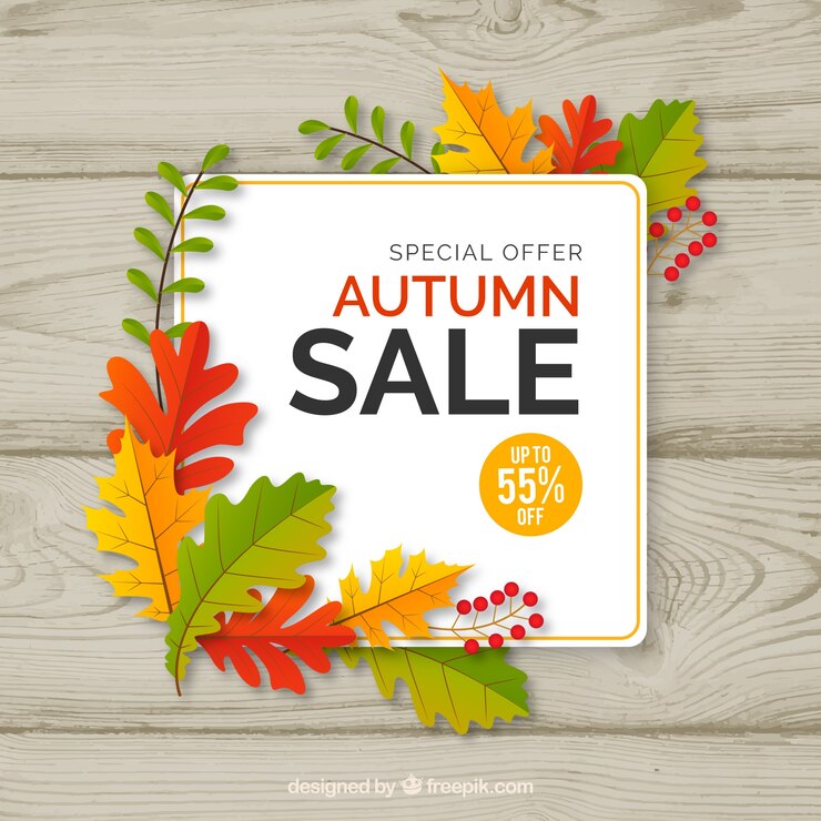 Vector Gratis lovely autumn sale composition with flat design