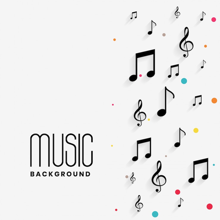 Vector Gratis lovely musical notes background with copyspace