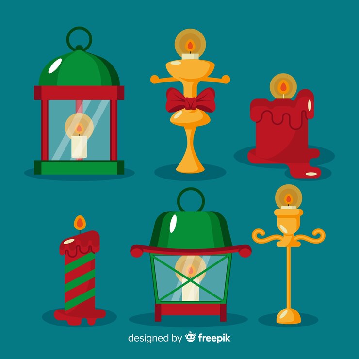 Vector Gratis lovely set of christmas candles