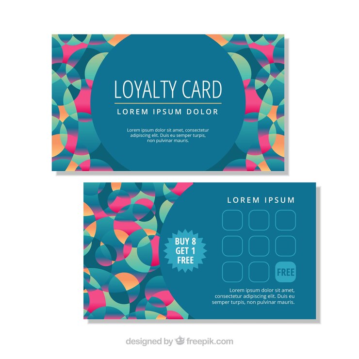 Vector Gratis loyalty card template with abstract design