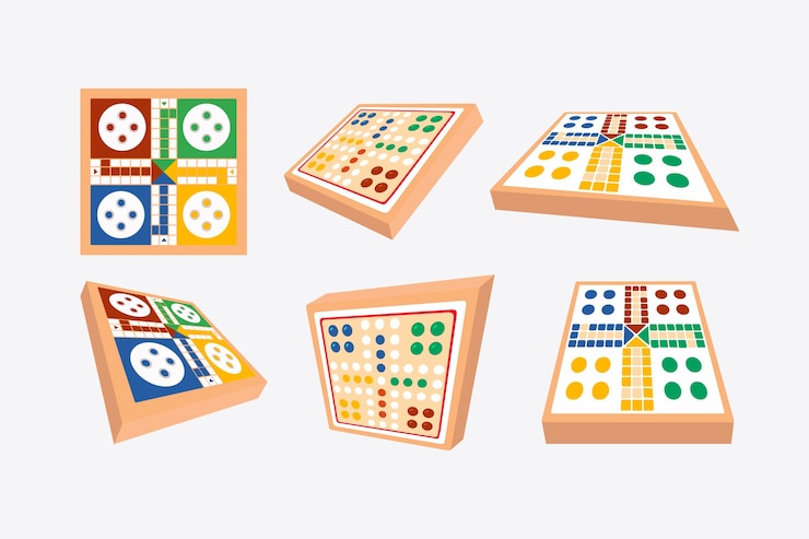 Vector Gratis ludo board game in different perspective