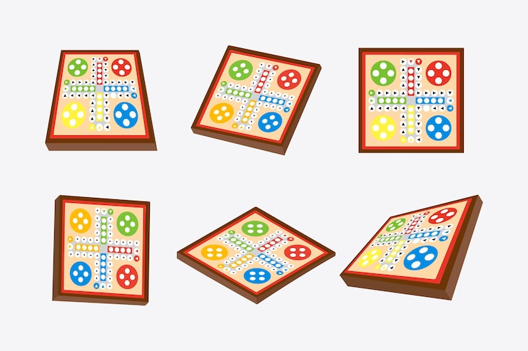 Vector Gratis ludo board game in different perspective