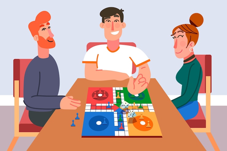 Vector Gratis ludo game night with friends