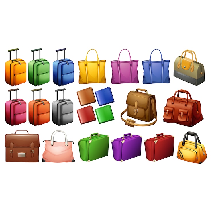Vector Gratis luggage elements collection
