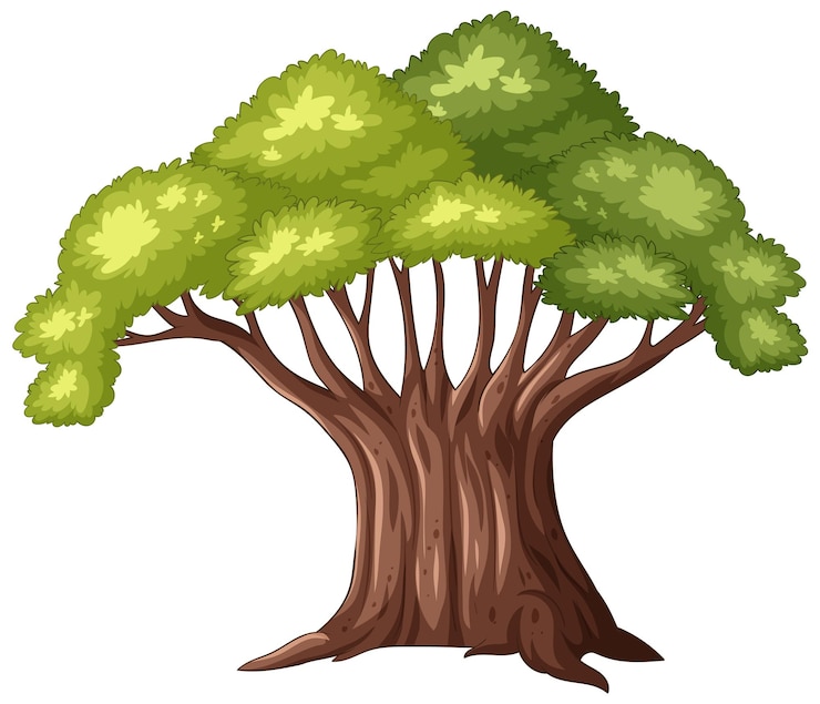 Vector Gratis lush green tree vector illustration