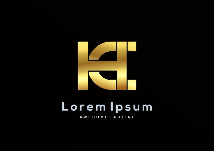 Vector Gratis luxury letter c h line with gold color logo