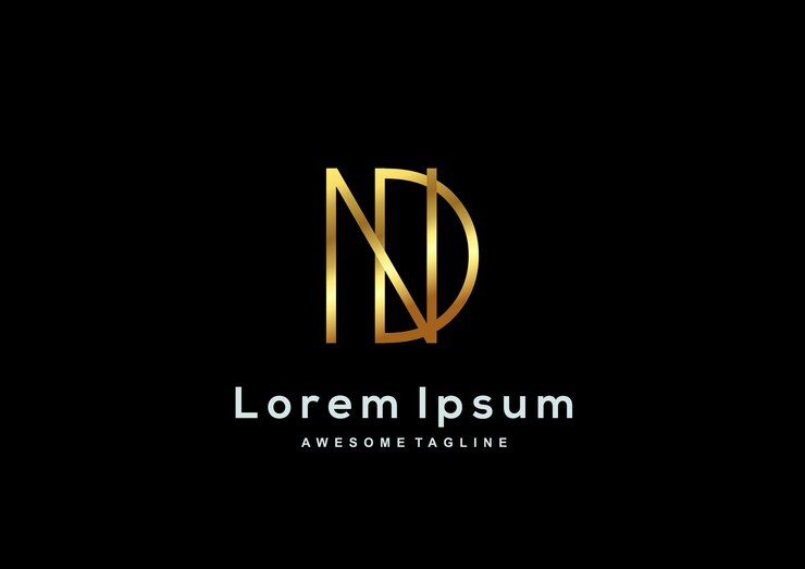 Vector Gratis luxury letter n and d with gold color logo template