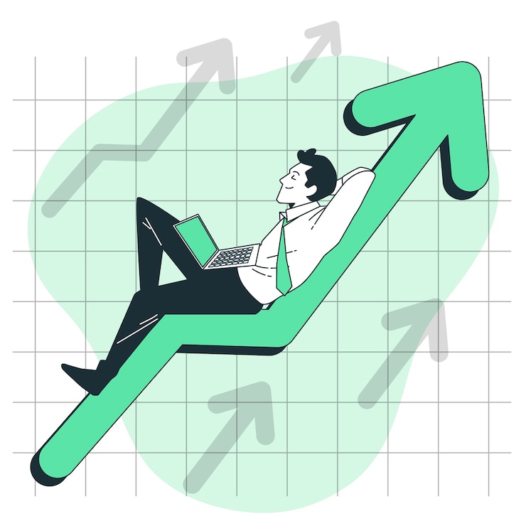 Vector Gratis lying on arrow concept illustration
