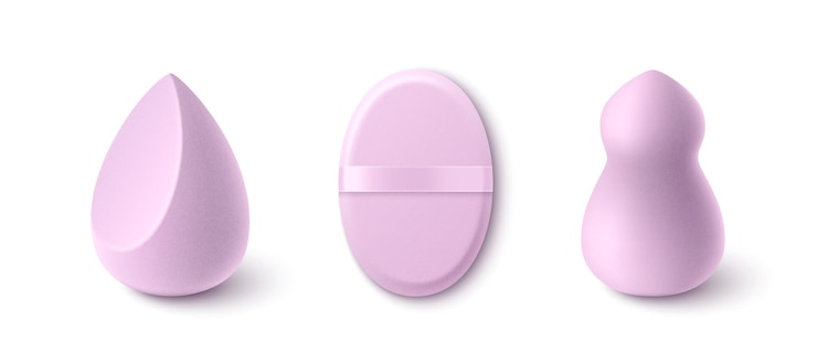 Vector Gratis makeup sponge blender set in pastel pink