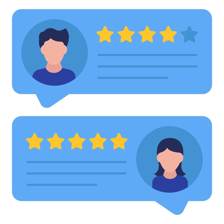 Vector Gratis male and female review messages