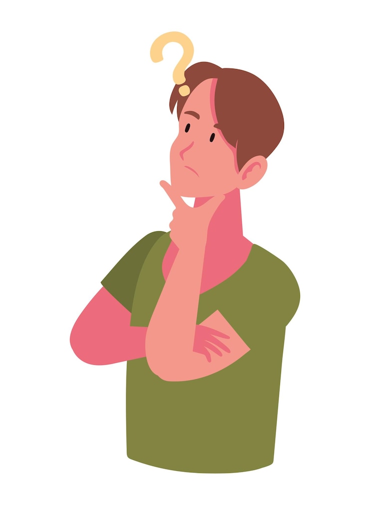 Vector Gratis man thinking cartoon illustration isolated