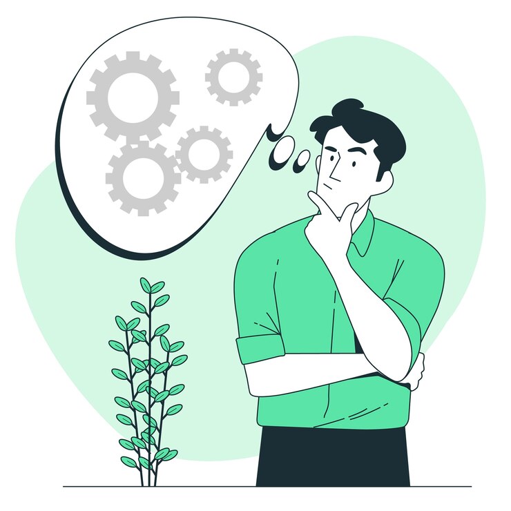 Vector Gratis man thinking concept illustration