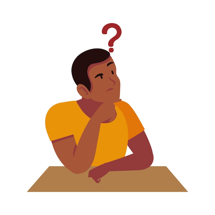 Vector Gratis man thinking expression illustration isolated