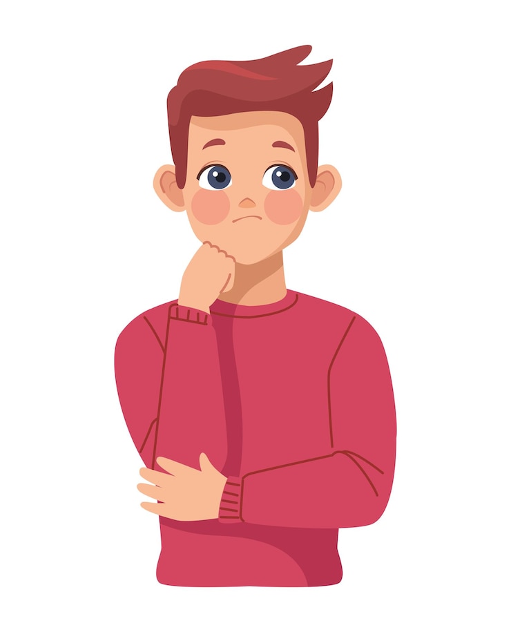 Vector Gratis man thinking illustration isolated design