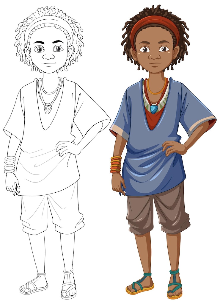 Vector Gratis man wearing african traditional clothes