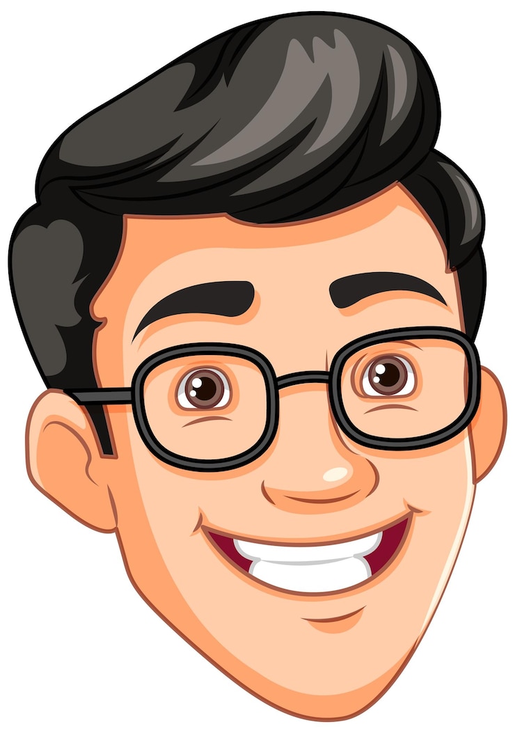 Vector Gratis man wearing glasses smiling head
