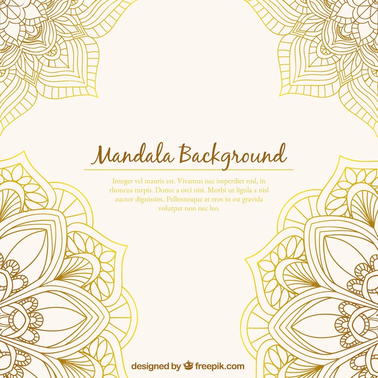 Vector Gratis mandala background in golden color