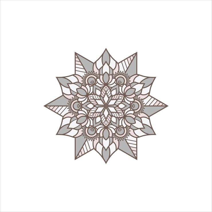 Vector Gratis mandala penuh warna dekoratif abstrak pada latar belakang putih