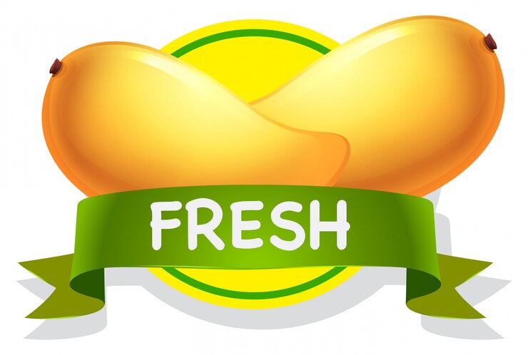 Vector Gratis mango emblem with wibbon