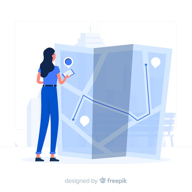 Vector Gratis map light concept illustration