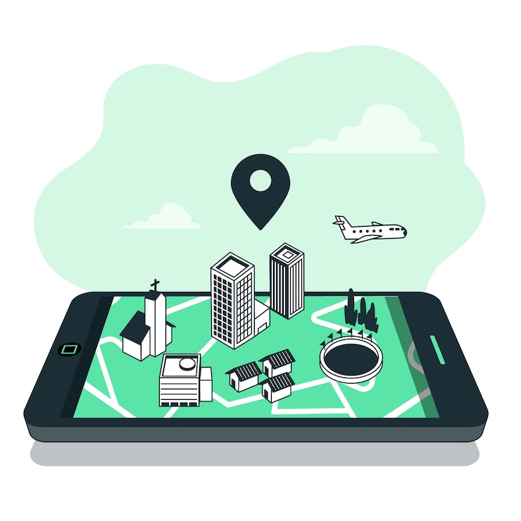 Vector Gratis map light concept illustration