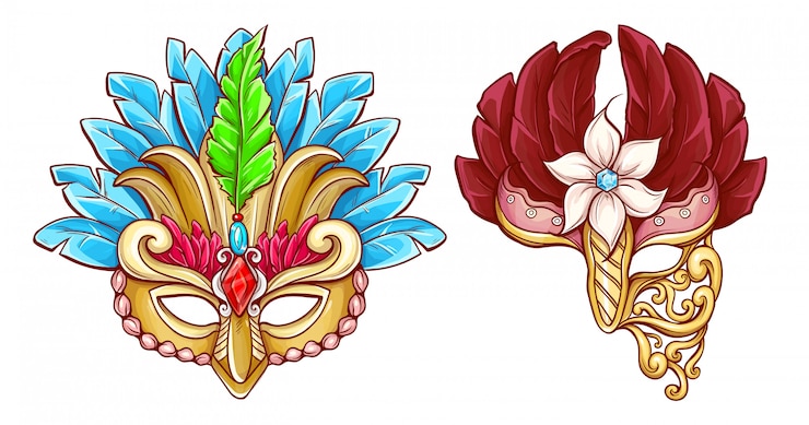 Vector Gratis mardi gras carnival face mask