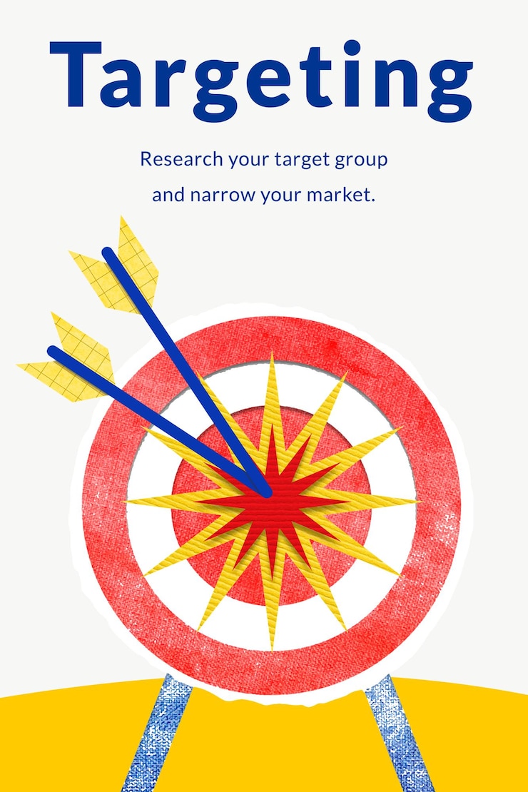 Vector Gratis market targeting business template with dart arrow graphic