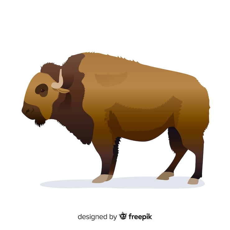 Vector Gratis massive buffalo flat design illustration