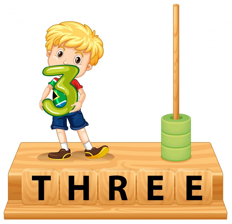 Vector Gratis math abacus number three